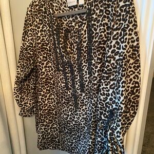 Chico's Animal Print Tunic with Black Accents
